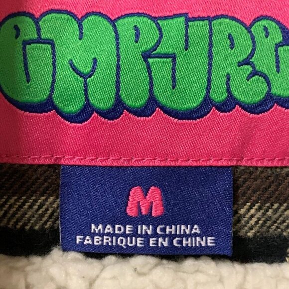 Empyre Men's Plaid Sherpa Lined Cotton Button Up Long Sleeve Shacket Size M - Picture 7 of 12